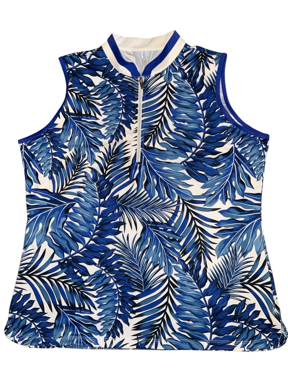 TAIL Pacific Palm Print Golf Top, EUC